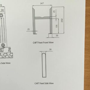 Ultraheat Column 4 Feet White (pair) C4FT