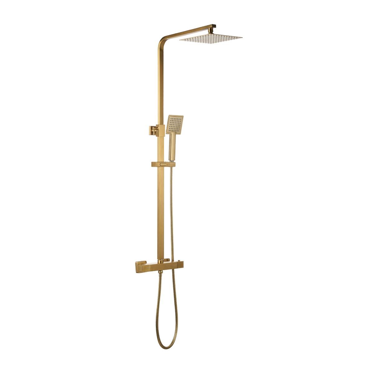 niagara observa brushed brass square thermostatic shower set