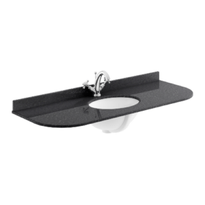 Bayswater 1200mm 1 Tap Hole Basin With Curved Black Marble Top