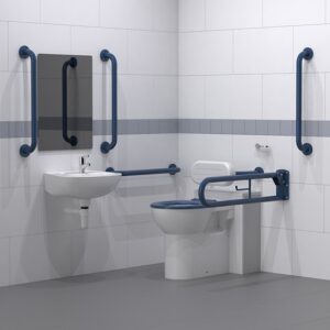 Back to wall Doc M toilet pack with stainless steel concealed fixing grab rails crop
