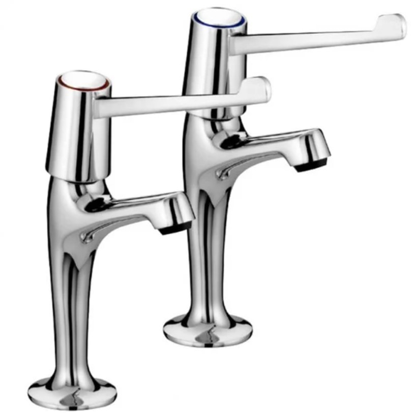 Bristan Lever High Neck Pillar Taps With 6" Levers (VAL2 HNK C 6 CD)