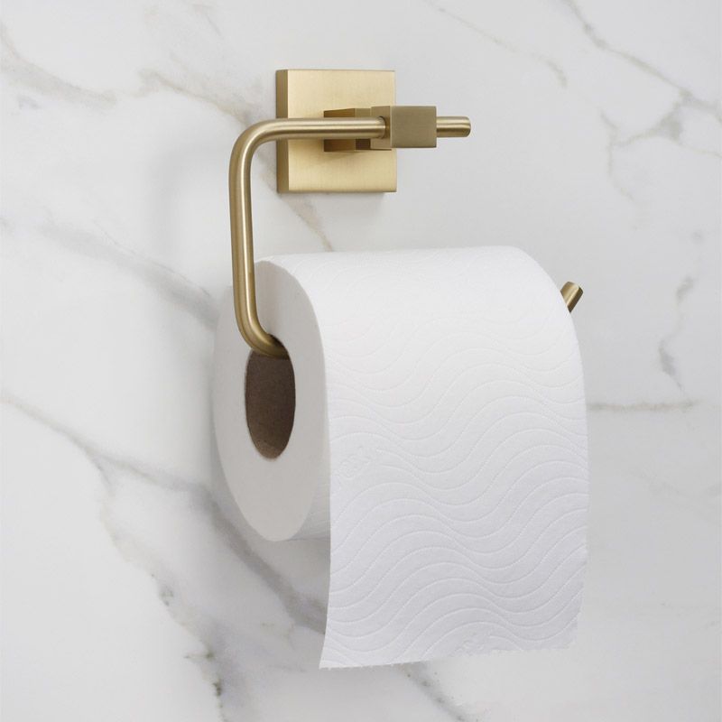 Bristan Square Toilet Roll Holder - Brushed Brass (SQ ROLL BB)