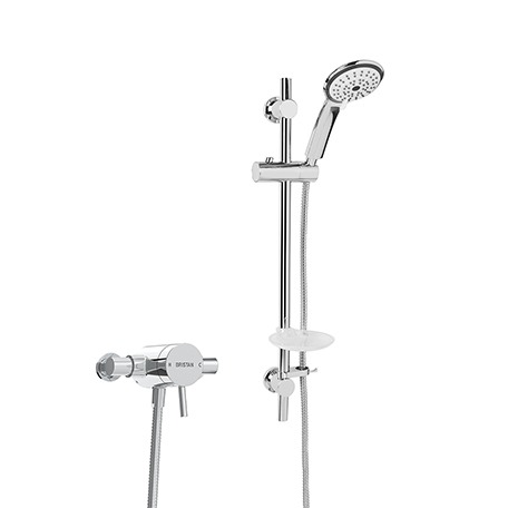 Bristan Prism Exposed Single Control Shower with Adjustable Riser (PM2 SQSHXAR C)