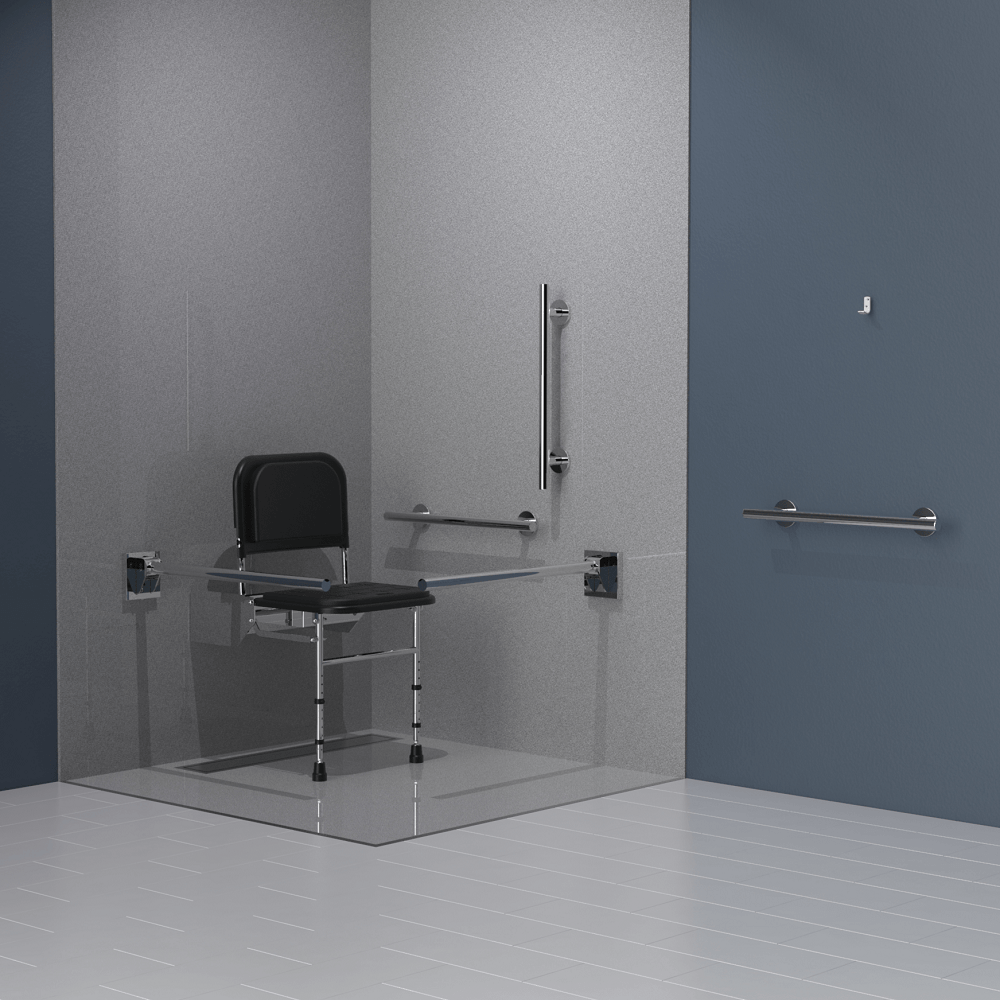 Doc M changing room pack with stainless steel luxury concealed fixing grab rails