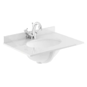 Bayswater BCT601W Victrion 600mm Marble Top 1TH - White