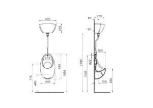 Vitra Urinal With Concealed Trap measurements