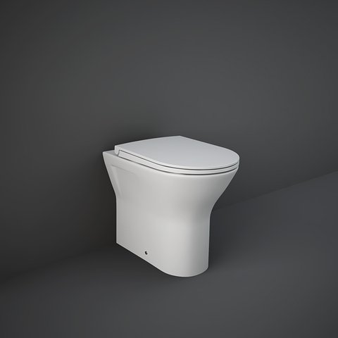RAK Ceramics Feeling Rimless BTW WC Pan with Soft Closing Seat FEEBTWPAN500-SC