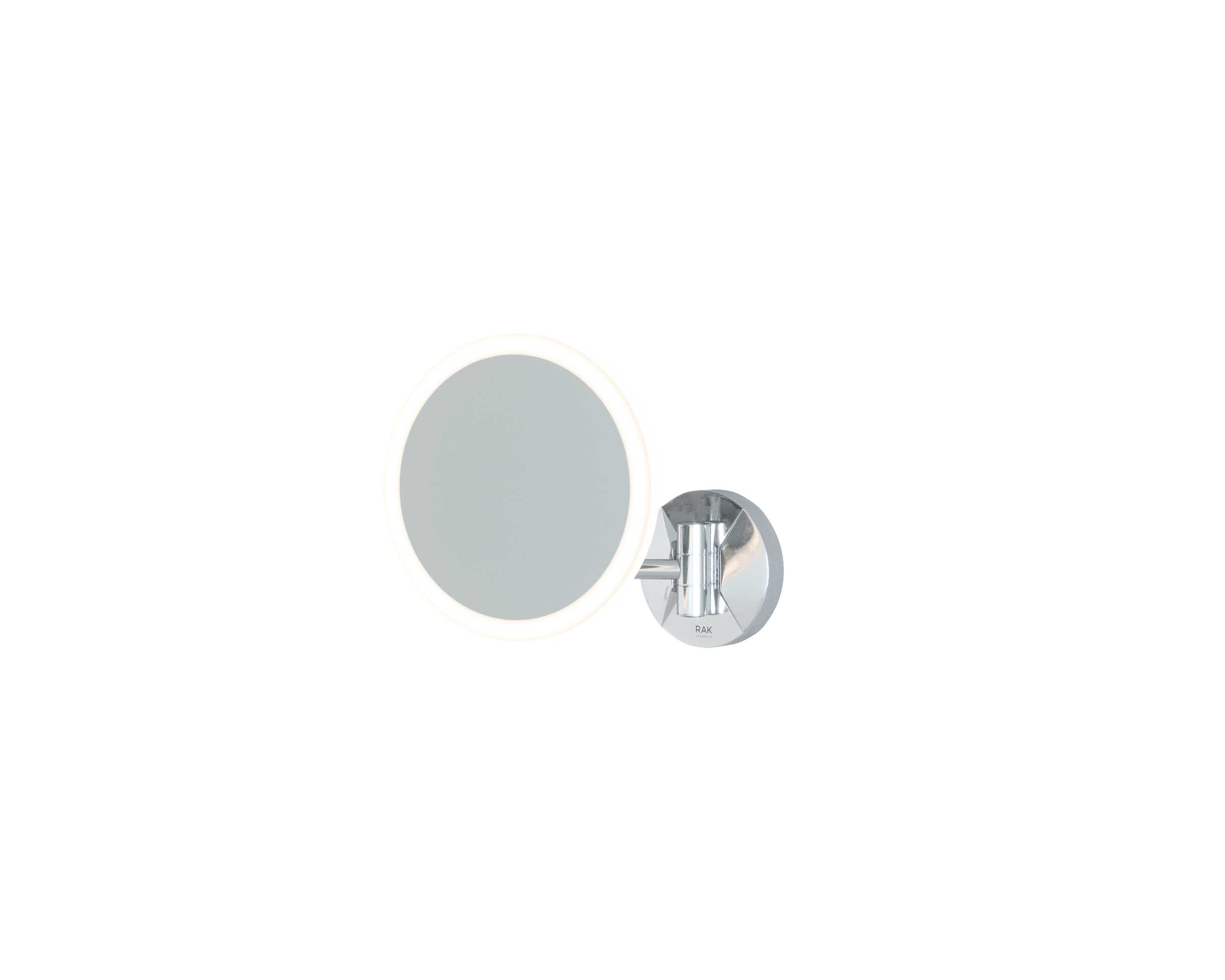 RAK Ceramics Demeter Plus LED Illuminated Round  3x Magnifying Mirror w/magnetic pull out switch RAKDEM5003
