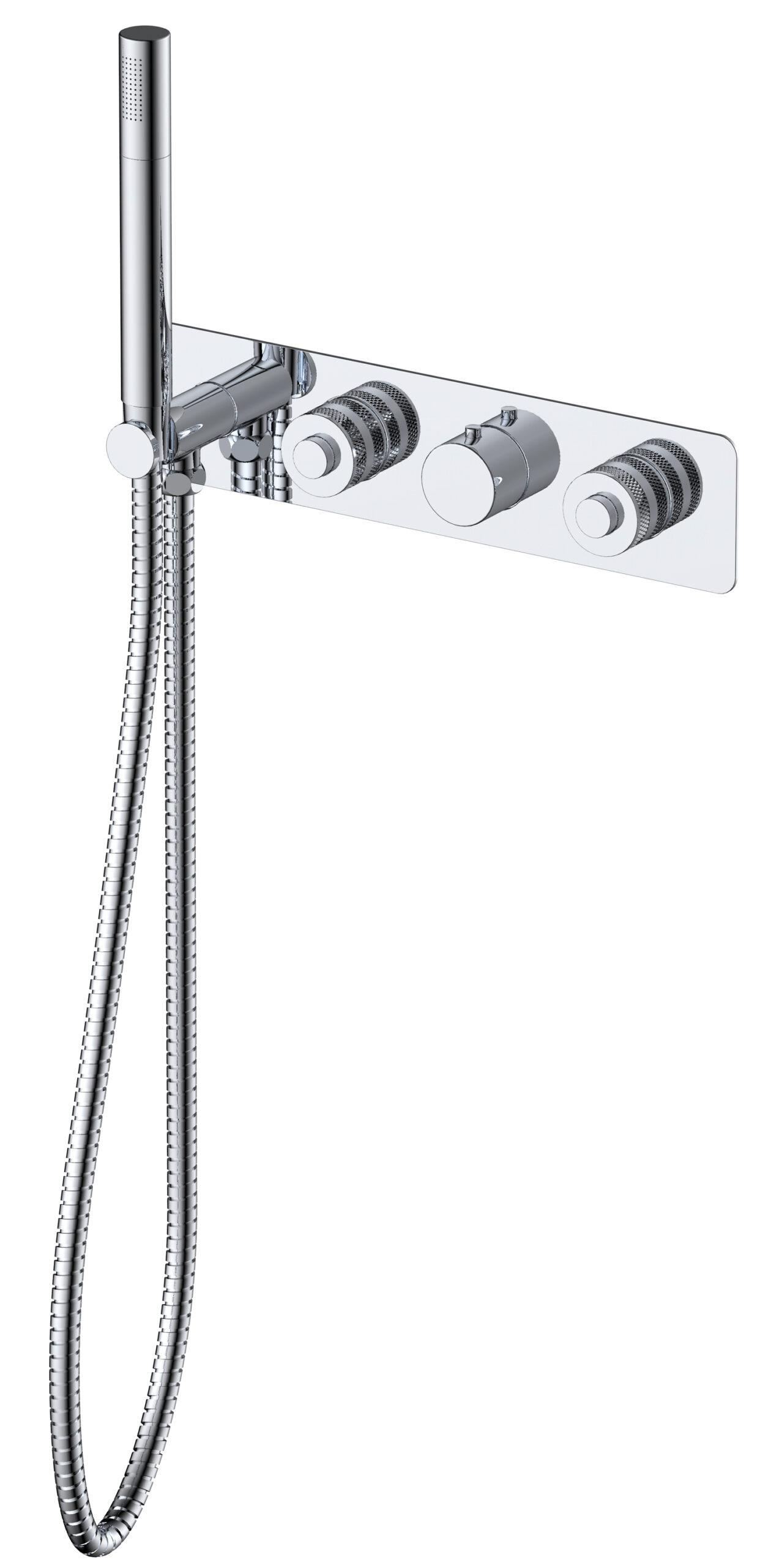 RAK Ceramics Prima Tech Dual Outlet Concealed Thermostatic Shower with Hand Shower and Back Plate (Horizontal) RAKPRT3026
