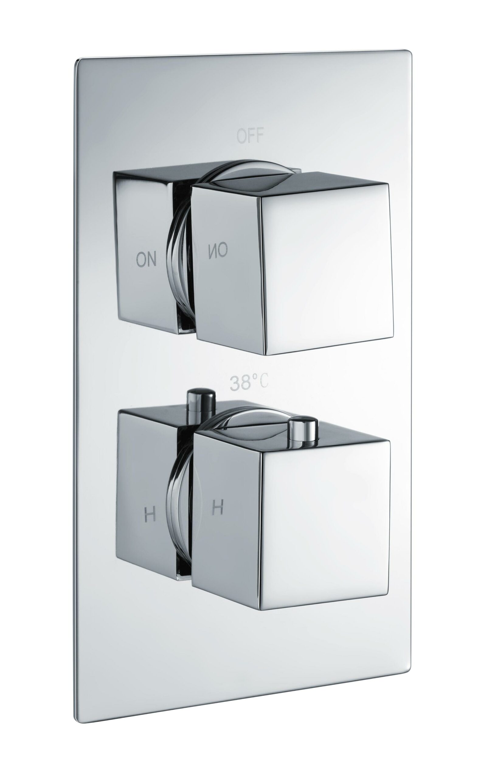 RAK Ceramics Square Single Outlet; 2 Handle Thermostatic Concealed Shower Valve RAKSHW3201S
