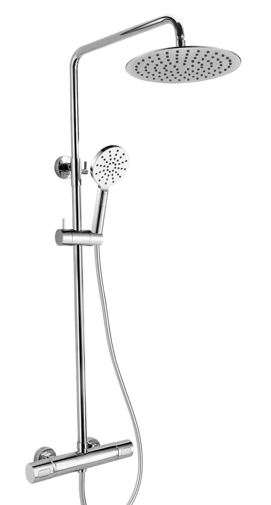 RAK Ceramics Compact Round Exposed Thermostatic Shower Column with Fixed head and Shower Kit RAKSHW6003