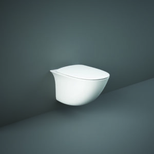 RAK Ceramics Sensation Rimless Wall Hung Pan & Included Toilet Seat SENWHPANSC-MX