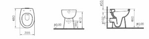 Vitra Special Needs Floor-Standing WC (5814B003-0087) measurements