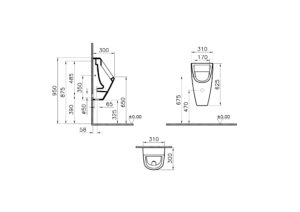 Vitra Syphonic Urinal S20 (5462B003-0309) Measurements