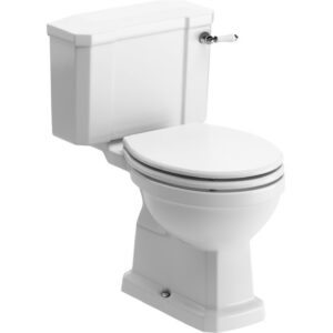 Opulent Normandy Close Coupled WC & Satin White Wood Effect Seat w/Brass Hinges PLTD108452