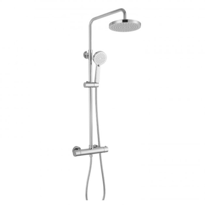 RAK Ceramics Cool Touch Round Thermostatic Shower Column with Fixed Head and Shower Kit