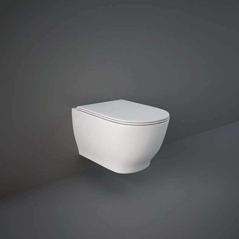 RAK Ceramics Moon Rimless Wall Hung WC Pan With Hidden Fixations - White