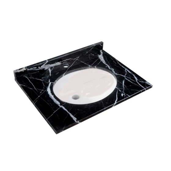 RAK Ceramics Washington 665mm x 505mm Marble Countertop 1 Tap Hole Black