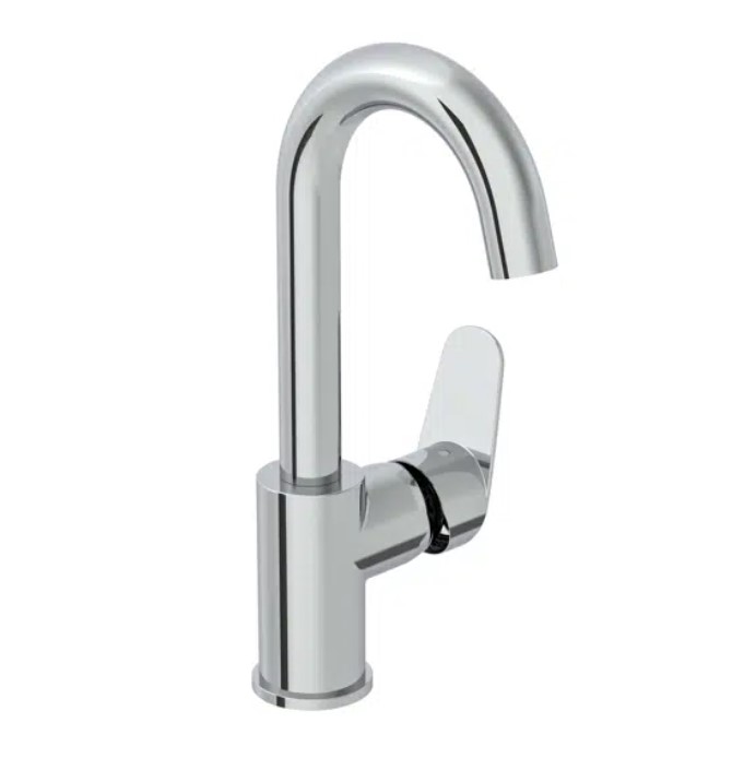 Vitra Flow Round Basin Mixer with Swivel Spout, Chrome (A43152)