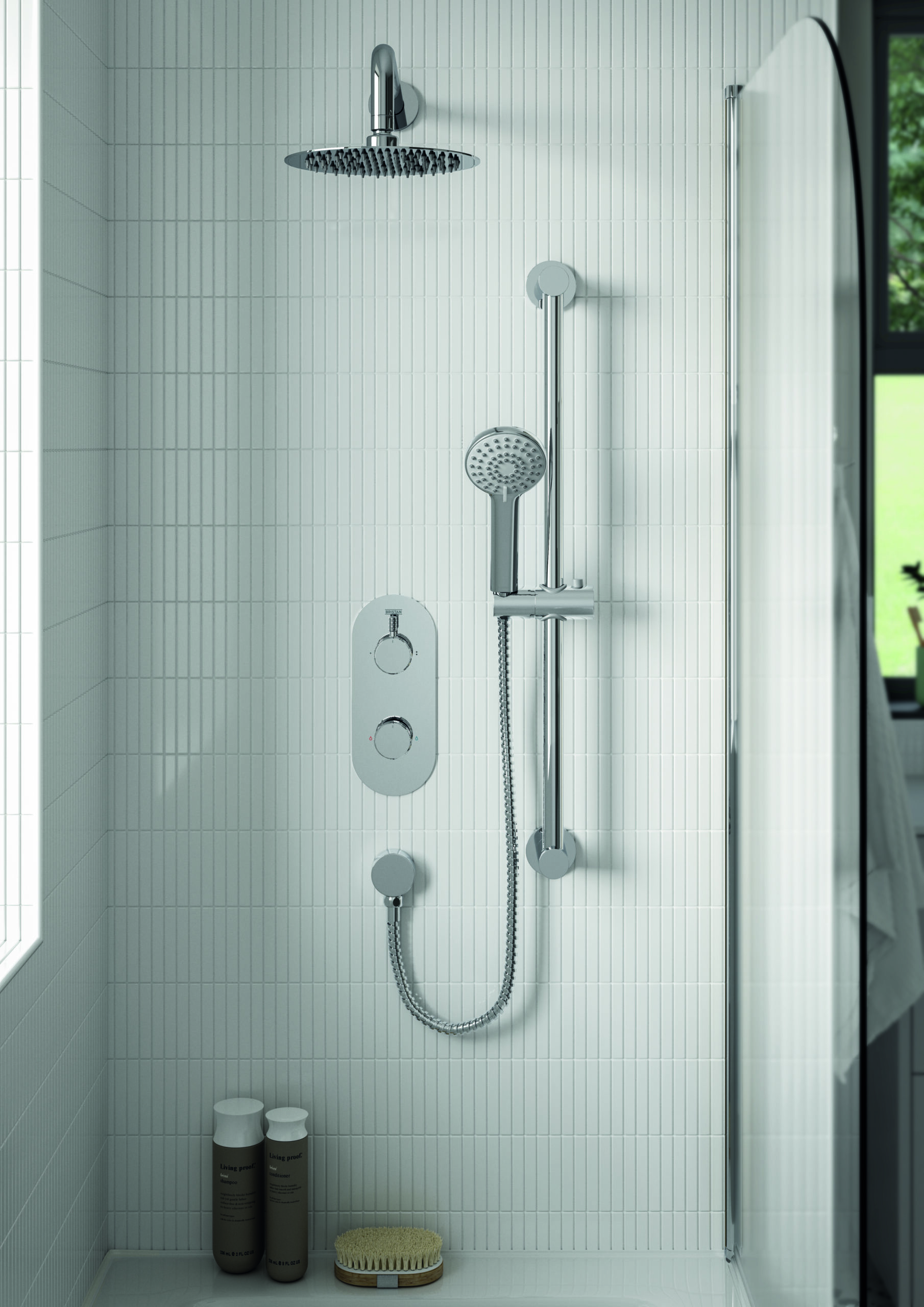 Bristan Molida Concealed Thermostatic Dual Control Two Outlet Shower Pack - Chrome (MOLIDA SHWR PK)
