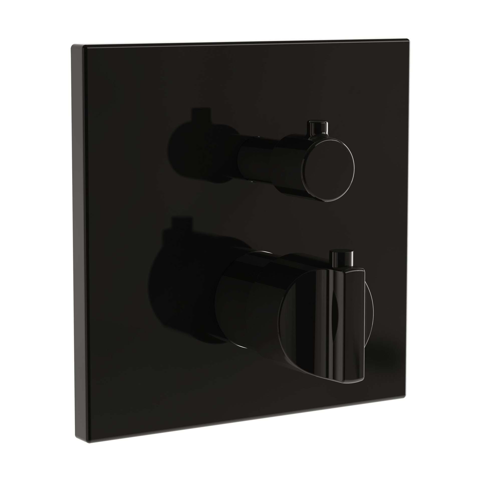 Vitra Suit Built-in Thermostatic Bath/Shower Mixer Gloss Black